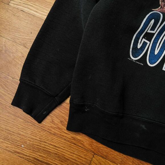 1993 Vintage Dallas Cowboys NFL Taz Looney Tunes Retro Sweatshirt Salem‎ L Black - Picture 8 of 9